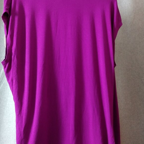 Lauren Ralph Lauren Draped Wrap Top 2XL Purple V-Neck Stretch Blouse - Picture 6 of 6